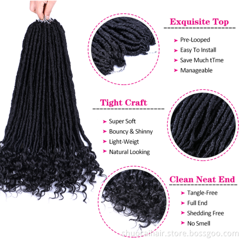 Best Price Faux Locs Crochet Braids 20 Inch Soft Natural Soft Synthetic Hair Extension 24 Stands/Pack Goddess Locks